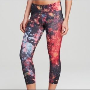 KOS USA capri yoga leggings with galaxy print